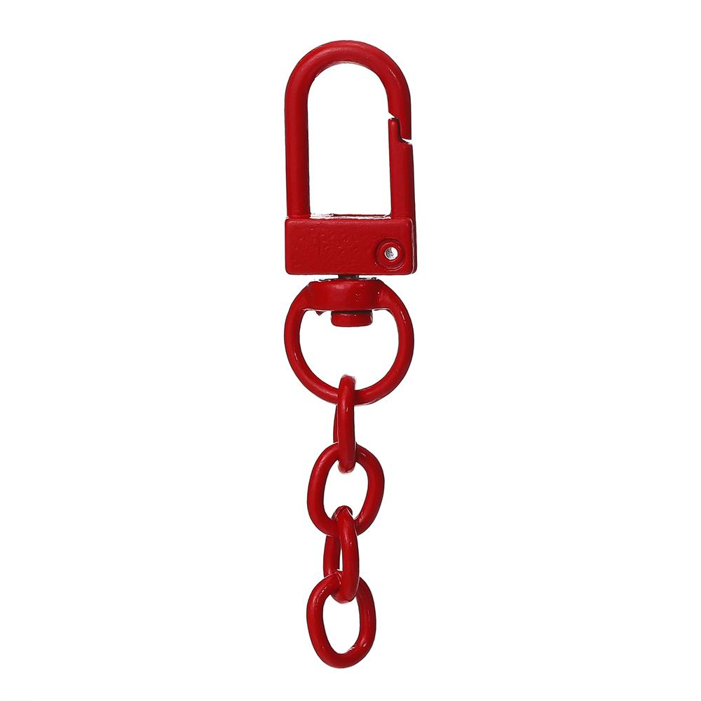 10pcs/lot Keyring Lobster Clasp Spring Buckle With Chains Colored Keychains For DIY Jewelry Making Key Ring Hooks Bags Buckle