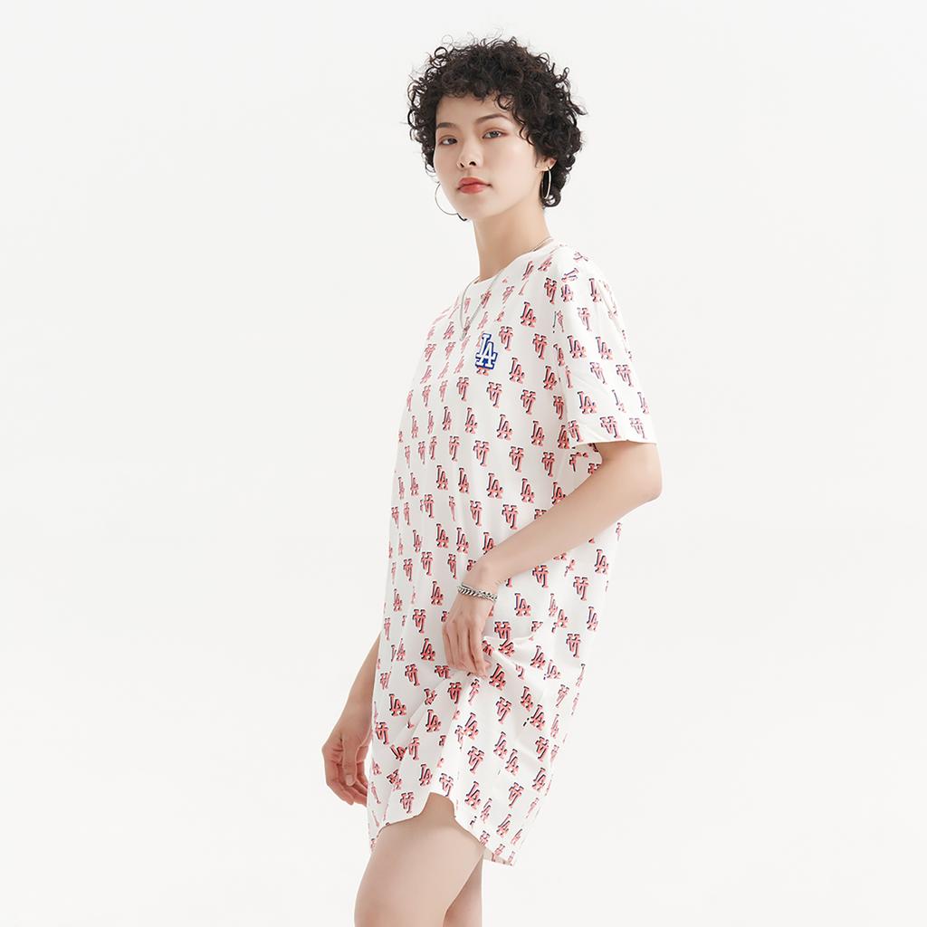 New MLB Short Sleeved Dress Women's White 3FOPM0133-07CRS