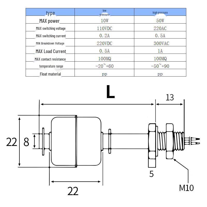 PP Schwimmerschalter für Flüssigkeitsstand