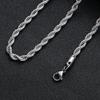 ALIZERO 925 Sterling Silver 2/3/4MM Twisted Rope Chain Necklace For Women Men Fashion Jewelry 16-30 Inches Necklaces