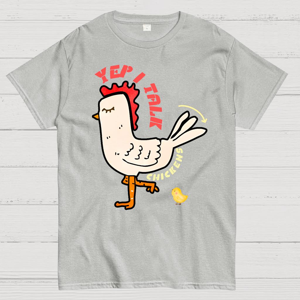Best Yep I Talk To Chickens Cotton Summer Casual Cool Loose T-Shirt