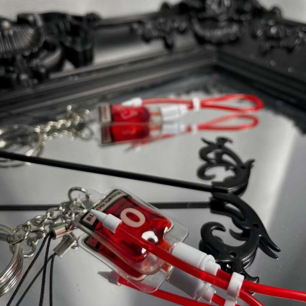 PVC Blood Bag Pendant Type A B O AB Plasma Halloween Blood Pendant  DIY Accessory