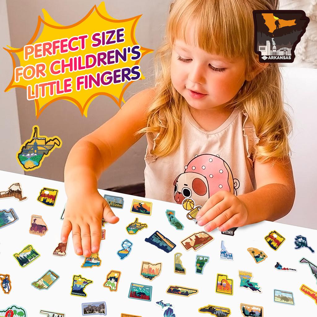 50 Neue Bundesstaaten-Sticker Karte der Bundesstaaten der Vereinigten Staaten Karte der Städte der Vereinigten Staaten Graffiti-Sticker