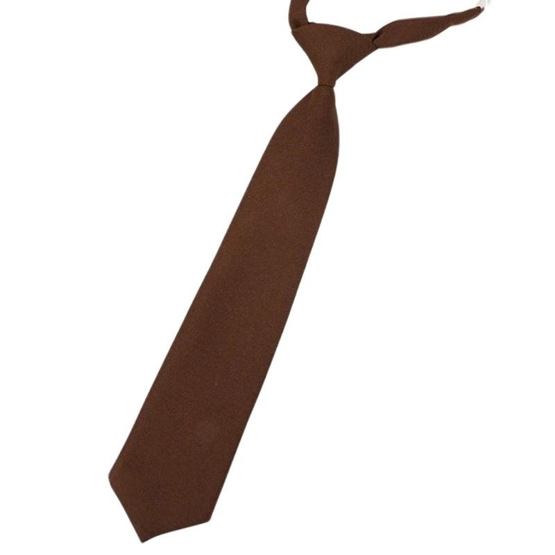 Brown Checkered Striped Neck Tie Pre-Tied Bowtie for Japanese JK School Uniform