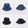 Korean Style Denim Bucket Hat Washed Denim Basin Hat Personalized Sun Hat  Travel