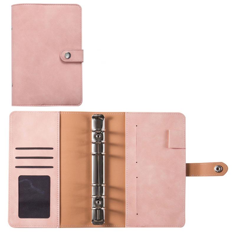 A6 Budget Binder with Cash Envelope Savings Book Budget Planner PU Leather Laptop Binder with Binder Pocket Cash Fill Folder