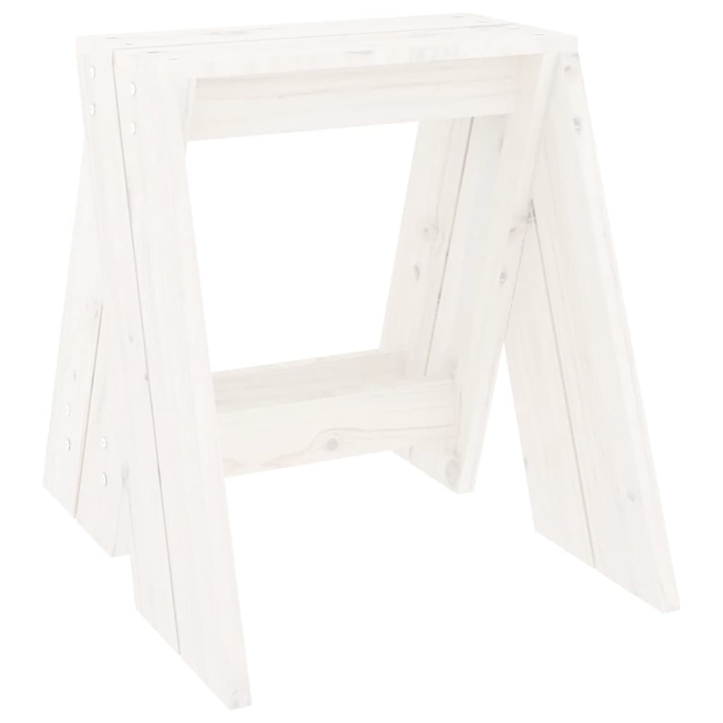 vidaXL Hocker 2 Stk. Weiß 40x40x45 Cm Massivholz Kiefer
