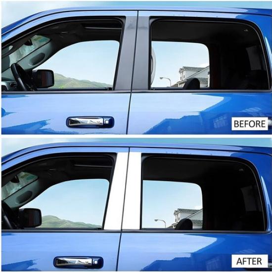 4x Chrome Car Window B Pillar Post Trim Accessories For Ford F150 F-150 2004-14