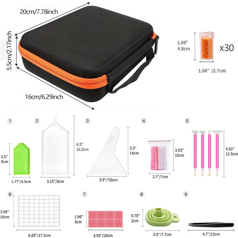 

Сумка для хранения алмазной картины из 60 ячеек и набор инструментов для эфирного масла