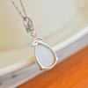 Hotan Jade S925 Silver Water Drop Pendant Necklace for Women