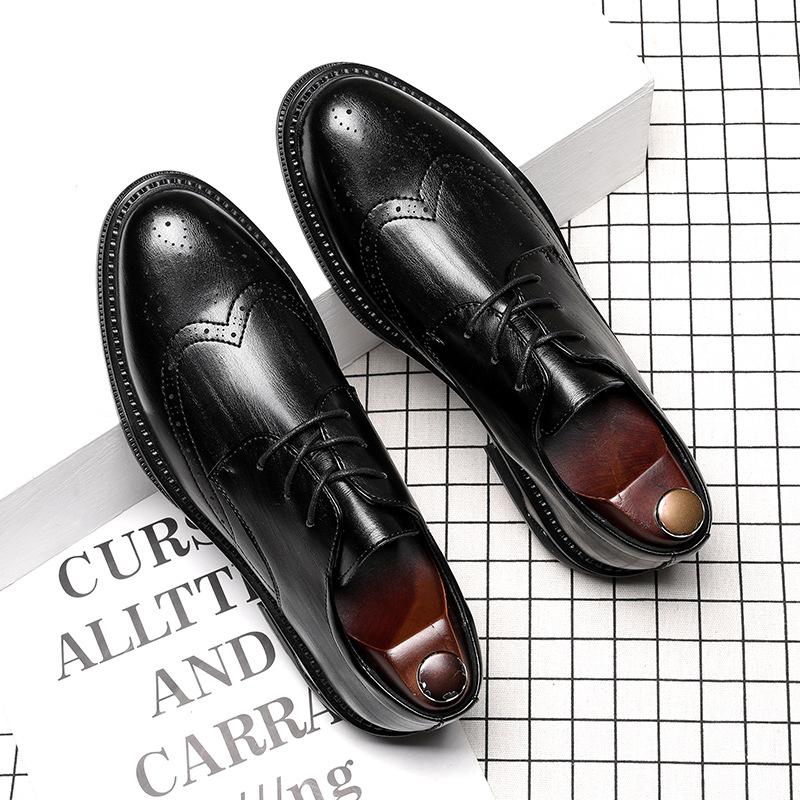 

Men s single shoes fashion versatile carved casual leather shoes men s shoes 2025 Douyin explosion 1233-G 44 чёрный