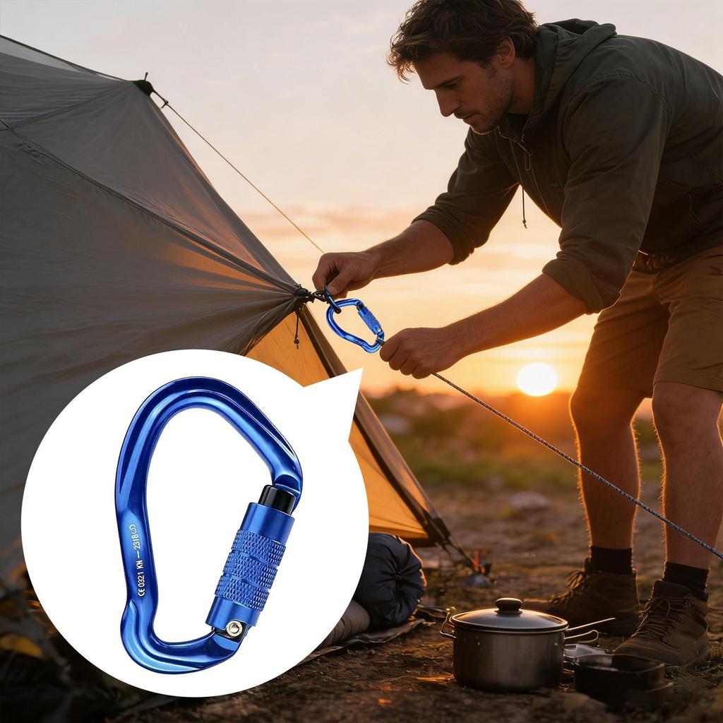Heavy Duty Carabiner Heavy Duty Aluminum Hooks Metal Mountain Climbing Clips For Rigging Hammocks Pets Ropes Rappelling Training