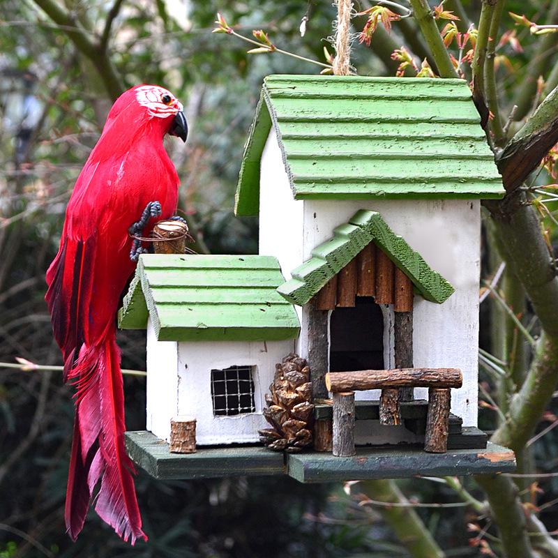 Xianci Outdoor Vogelhaus aus Massivholz: Garten-, Hof- oder Balkondekoration Ornament.