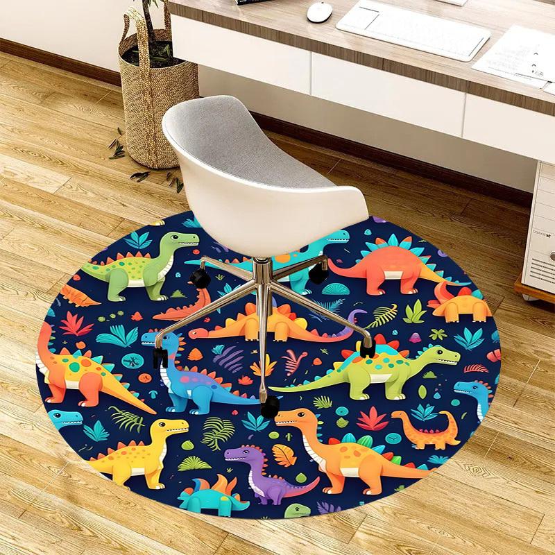 1pc Office Carpet Chair Mats Colorful Dinosaurs Pattern Perfect for Decorating Office Chairs, Living Rooms, Or Bedrooms