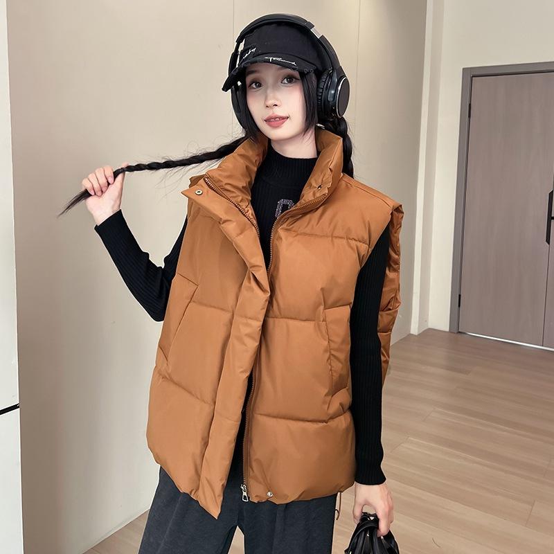 

Осенне-зимний пуховый хлопковый жилет женский жилет утолщенный теплый женский большого размера хлопковый жилет повседневный свободный верхняя одежда женские модели XXL оранжевый