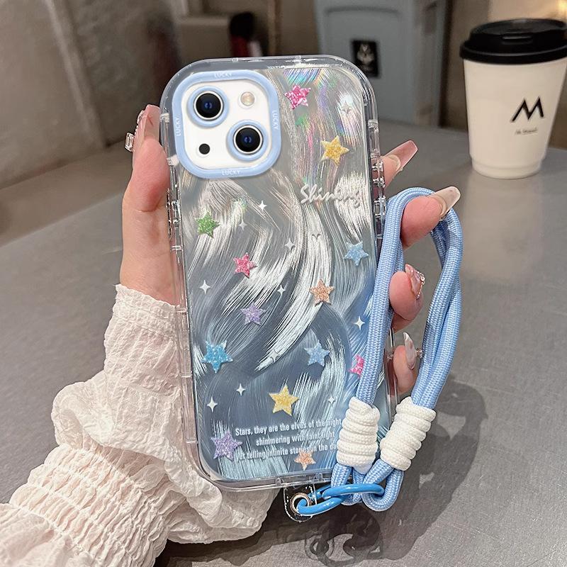 Colorful Stars for IPhone 16 Mobile Phone Case for IPhone15promax/ip13 Feather Yarn 14pro/11/12