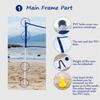 Portable Beach Volleyball Net System  Set Adjustable Posts Ball Hand Pump Outdoor Sports Volleyball Training PVC Tube