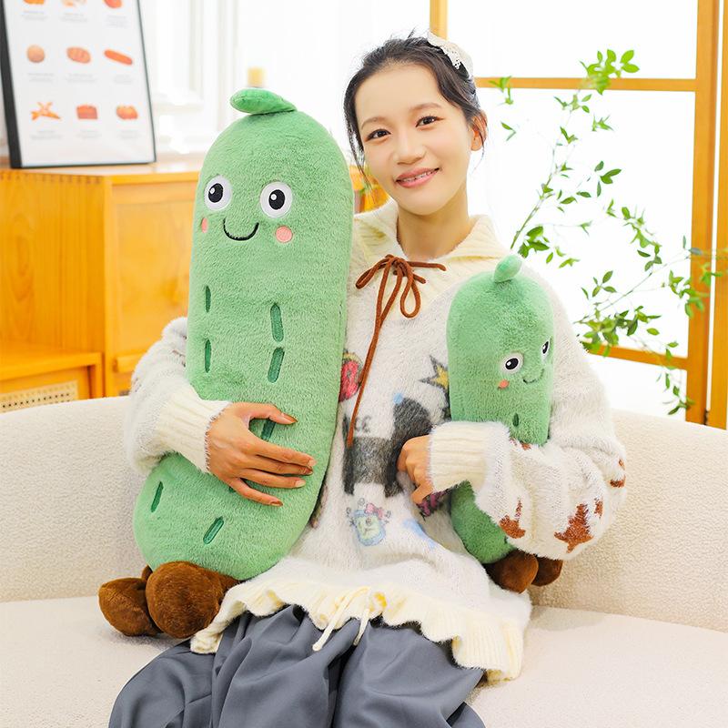 New Cute Cucumber Throw Pillow Plush Toy Long Throw Pillow Girls Children Queen Bed Doll Gift