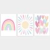 Nordic Pink Watercolor Heart Wall Art for Girls' Bedroom