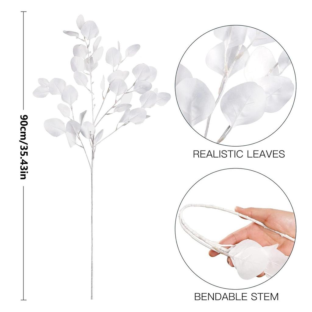Artificial flower Silk Long branch Eucalyptus combination bridal bouquet Wedding Home vase table DIY gift box scrapbook Decor