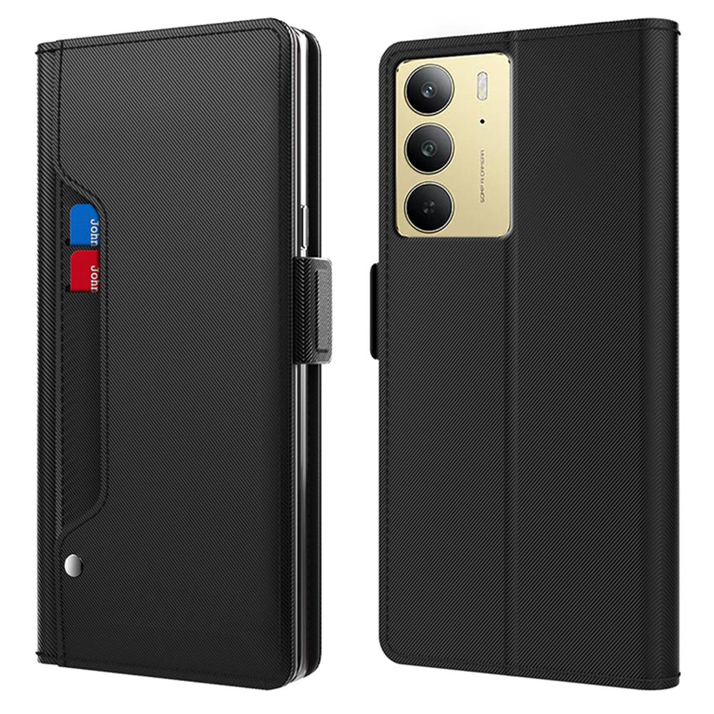 

For Realme C75 4G Case Stand PU Leather Phone Cover Card Holder Mirror C