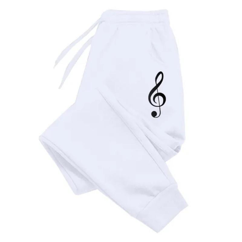 Fashion Women Comfort Pants Womens Casual Fleece Sweatpants Soft Sports Pants Jogging Pants Music Print Long Pants Winter Sport Pants XS