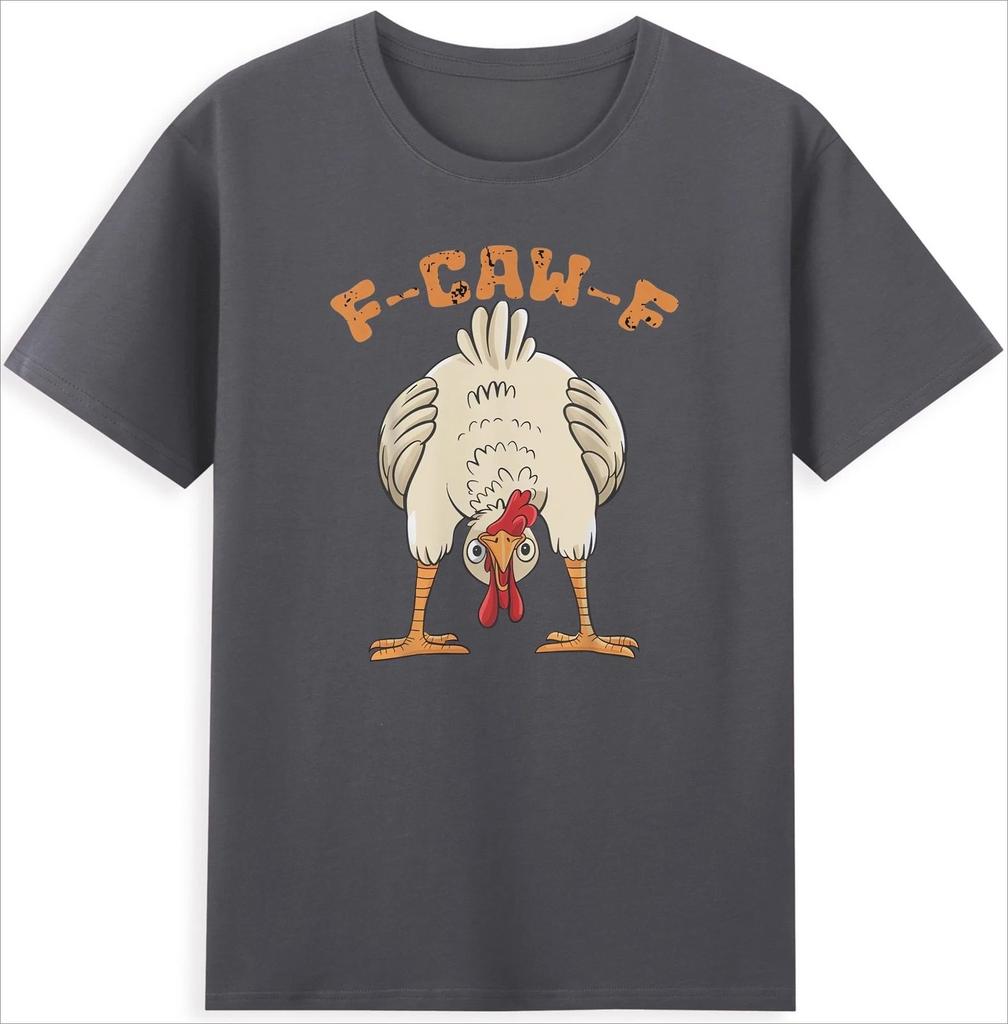 F-Caw-F Chicken Funny Rooster Meme Quote Vintage Men's T-Shirt Comfortable and Soft Breathable Fashionable Tee Men's Clothing