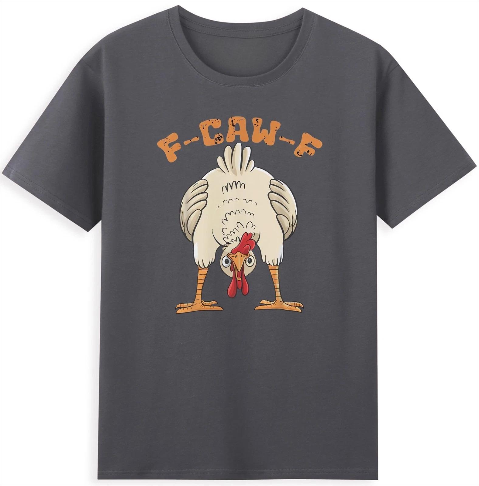 

F-Caw-F Chicken Funny Rooster Meme Quote Vintage Men s T-Shirt Comfortable and Soft Breathable Fashionable Tee Men s Clothing L