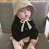 Lace Strap Children's Hat Summer Boys and Girls Sun Protection Beach Vacation Foldable Crochet Straw Hat