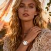 Women's Watch Cute Bohemian Style Bellows Band Stylish Analog Display Free Size Stainless Steel Belt Waterproof Quartz Watch Fashion Accessory -