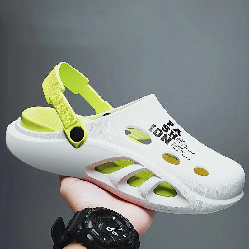 Hole Shoes Men Wear Non-Slip Office Bag Head Slippers Men'S Sports Thick Bottom Stepping On Shit Beach Sandals