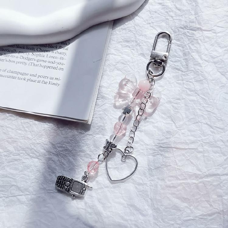 Cross Bowknot Angel Wing Charm Pendant Hanging Decoration for Keys Bag Purse