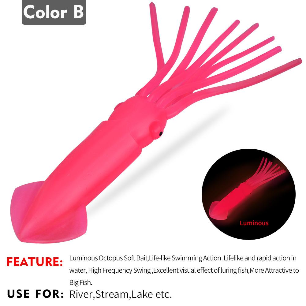 Deep Sea Octopus Fake Bait, Luminous Path Sub Bait, Squid Soft Bait, Sea Fishing Boat Fishing, Drag Fishing, Biomimetic Silicone Bait