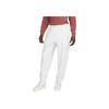Logo Embroidered Elastic Waist Loose Fit Cuffed Casual Pants Unisex Pants White DX1365-051