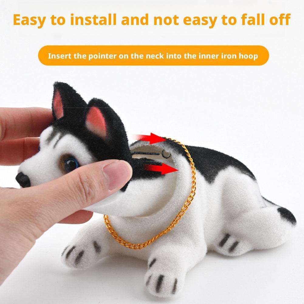 Cute Dog Decorations for Car Shaking Head Husky Bobble head Dog Car Ornaments Arrangement Separated Head & Body