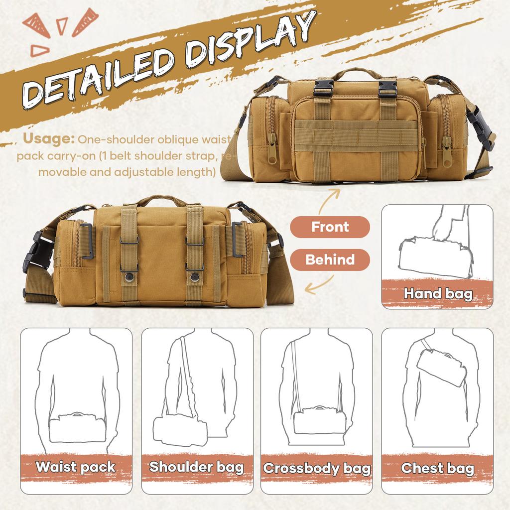 Tactical Shoulder Bag Military Backpack Outdoor Mini Travel Duffle Bag Messenger Bag Small Camouflage Gym Bag Hunting Camping