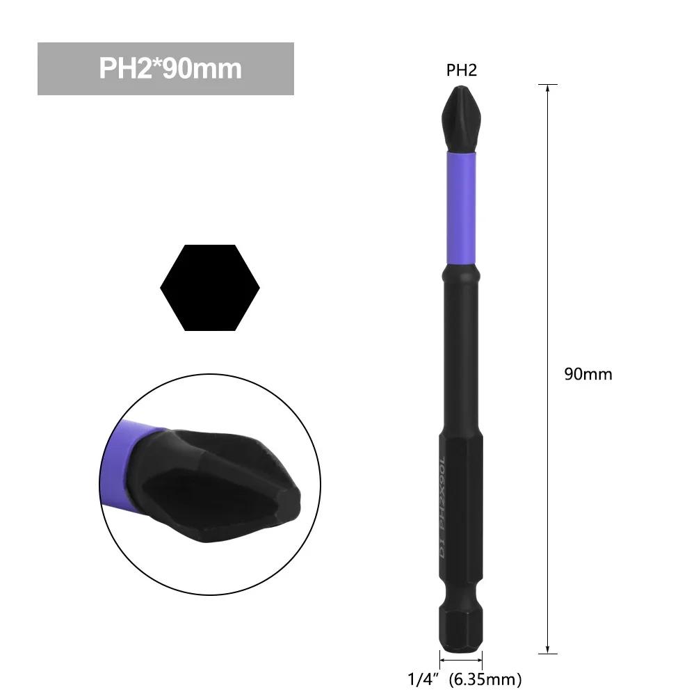 Anti-shock Strong Magnetic Cross Screwdriver Bits D1 High Hardness Batch Head Non-slip Impact Driver Bit Sets for Power Drilling
