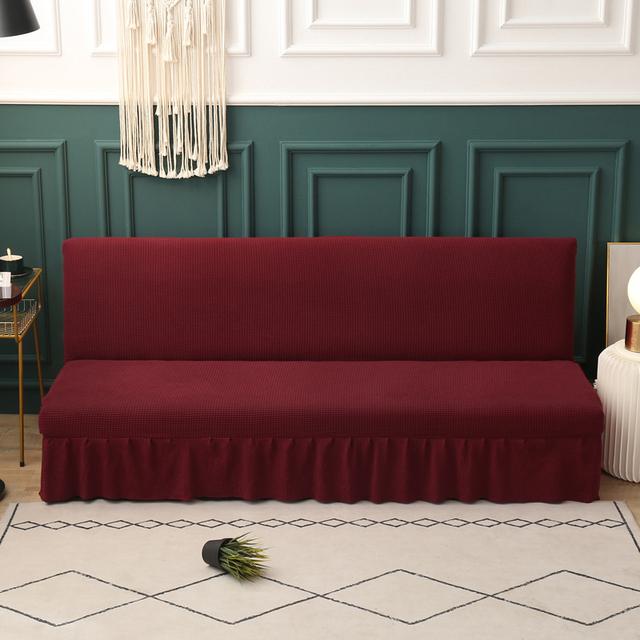 

New Solid Sofa Bed Skirt Cover Pretty Hem Fashion Design Armless Chaise Lounge Cover for Living Room COVER S красный