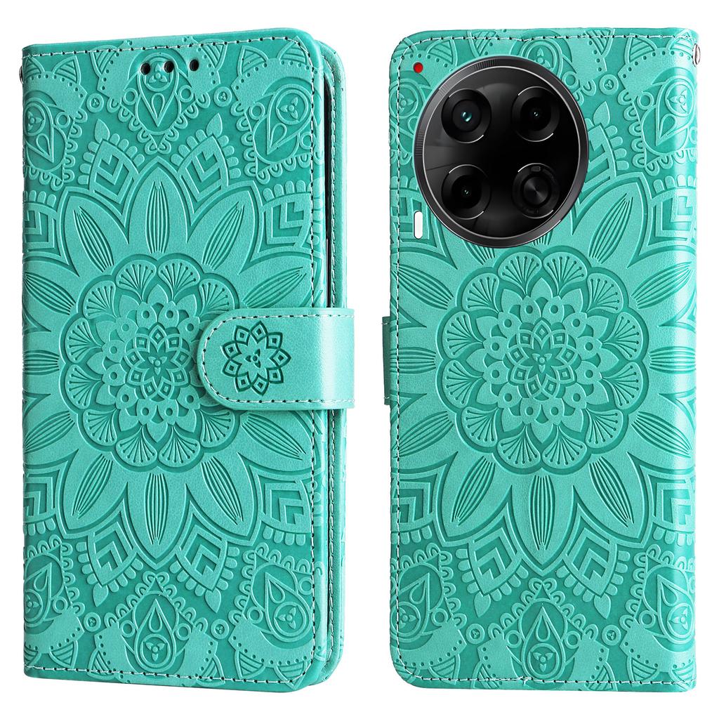 For TECNO Camon 30S Pro 4G/Camon 30S 4G Case Sunflower Imprint Leather Wallet Phone Cover