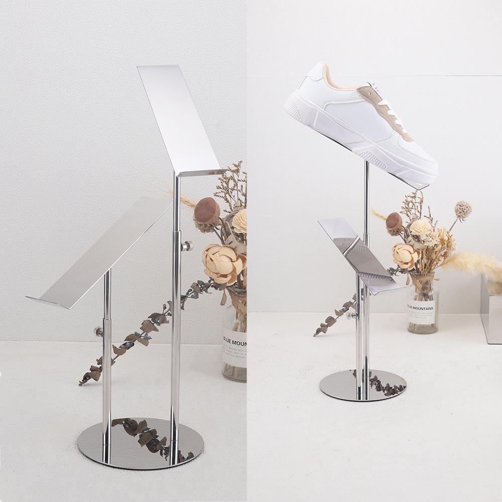 Shoe Display Stand,Risers Stand Countertop Adjustable Shoe Rack Retail Supplies Stainless Steel Shoe Display Shoe Rack