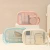 Large Capacity Key Bags Transparent Cosmetic Bag Square Mesh Storage Pouch Zipper Coin Purse Wash Bag Stationery Case