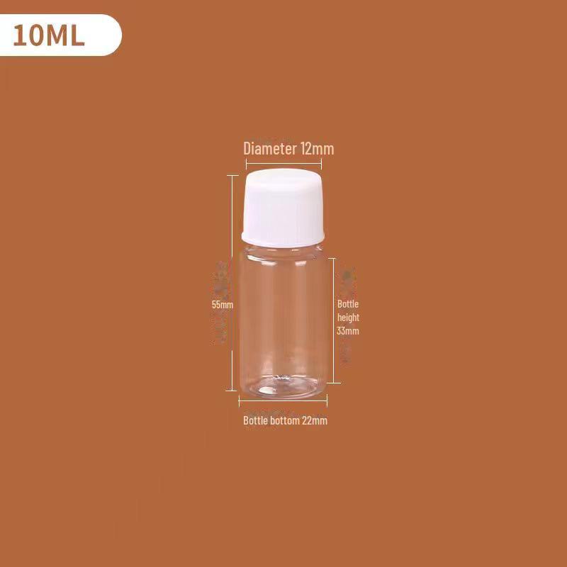 Transparent Plastic Bottle with Lid - Empty Small Trial Pack for Alcohol or Honey - Large Mouth Capsule Bottle