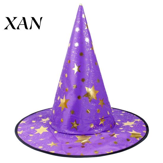Pălărie de Vrăjitoare Neagră Pălărie de Vrăjitor de Halloween, Con Cosplay pentru Adulți Copii cu Pânză de Păianjen Decorativă Decor Stea, Recuzită Costum Petrecere Gotică, Trick or Treat