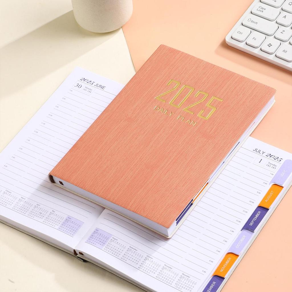 (Logo Engraving Possible) 2025 Soft Leather Business Schedule, Student 365-day Daily Planner, Record Book, Memo, English Inner Pages