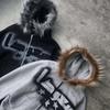 Oversized mikina s kapucí na zip ve stylu Y2K s potiskem hvězd a lemováním z umělé kožešiny, unisex, ležérní top
