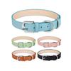 Adjustable Anti-Choke Solid Color PU Leather Pet Collar & Neckerchief for Dogs and Cats