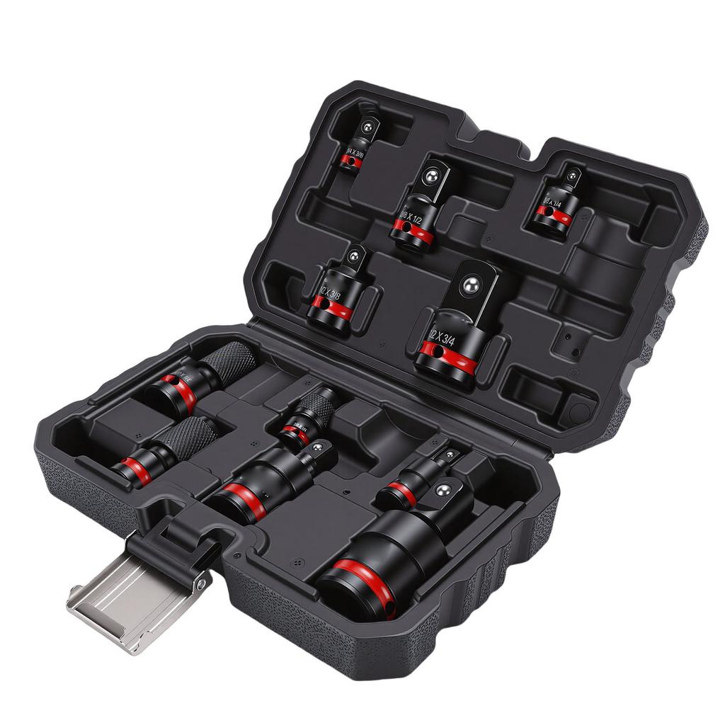 11Pcs Impact Socket Adapter Set Drill Adapters Extensions 1 4 3 8 1 2in Drive CR V CR MO Steel Ball Detent for Car Home