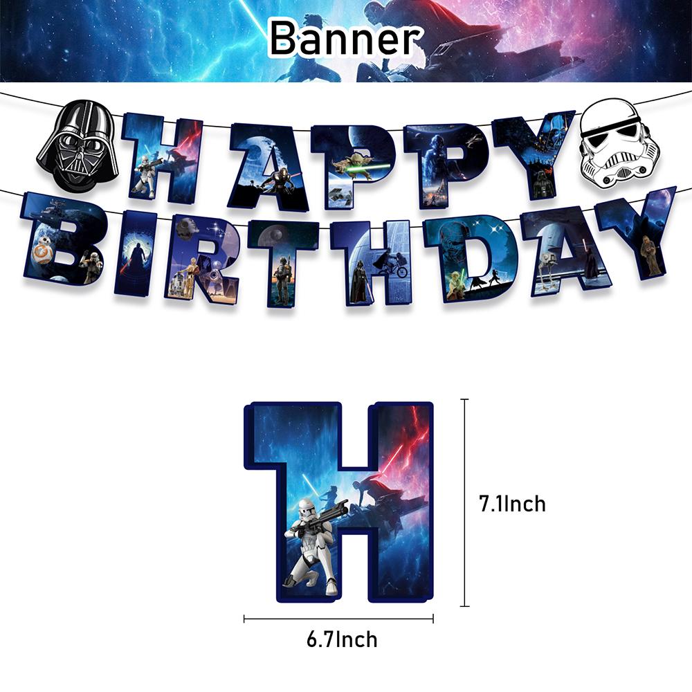 44 stuks Star Wars Verjaardagsfeestartikelen omvatten Taarttopper Banner Ballonnen
