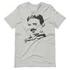 NIKOLA TESLA Grafické tričko Melírovaná šedá Krátký rukáv Unisex 100% Bavlna Tričko Pánská trička Top