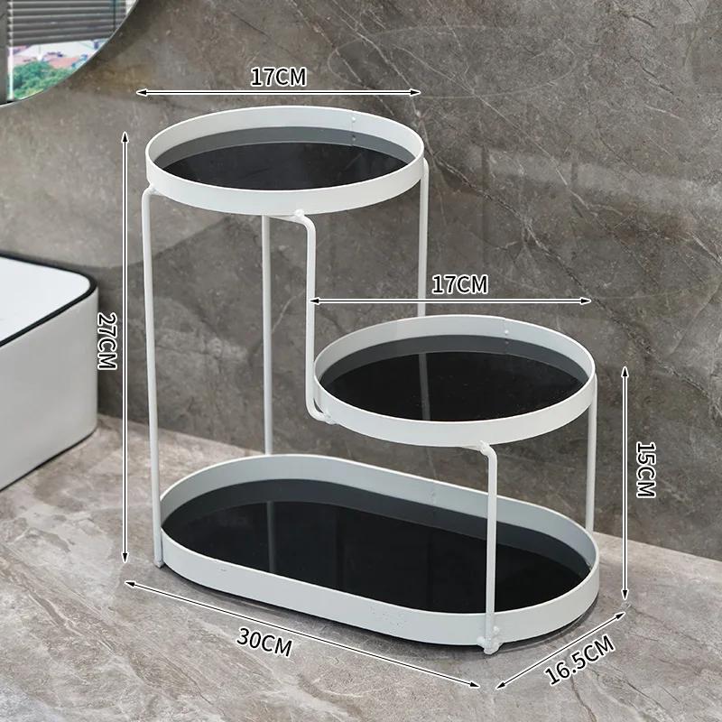 

Makeup Organizer Bathroom Storage Shelf Storage Box Makeup Brush Holder Toilet Desktop Cosmetic Storage Shelf Dresser Organizer 3 Layers